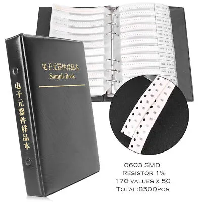 0603 1% SMD Chip Resistors Assortment Kit 170Value 8500pcs Assorted Sample Book • $36.10