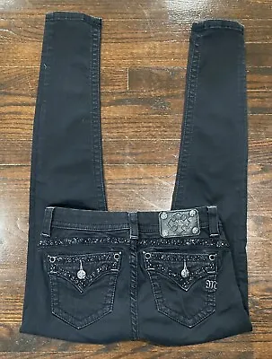 MISS ME Black Embellish Signature Skinny Jeans Women's Size 26 Stretch • $19.35