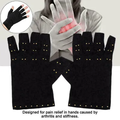£4.25 • Buy Anti Arthritis Compression Gloves Fingerless Support Rheumatoid Hand Pain Relief