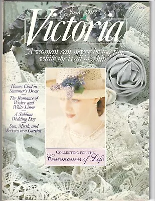 Vintage VICTORIA Magazine JUN 1992 Crafts Home & Garden Antiques Fashion • $11.95