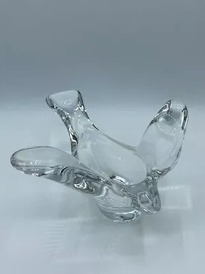 Heavy Lead Crystal Flying Bird Dove Bowl; Trinket Nut Or Candy Dish; Sculpture • $18