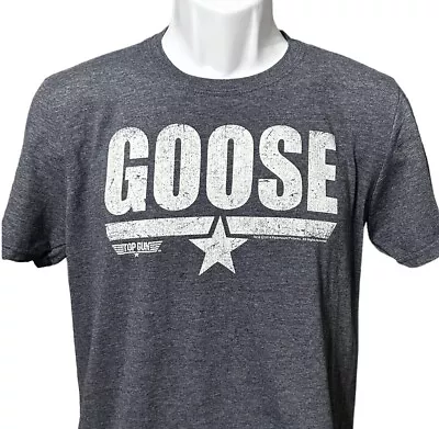 Top Gun Shirt Goose Men's Medium Graphic Tee Short Sleeve Blue Crew Neck EUC • $8.99