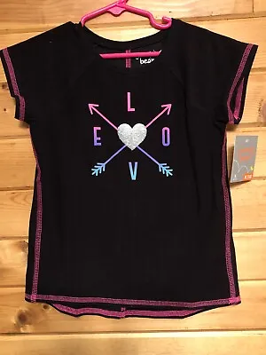 Girls Shirt 5t Activewear Jumping Beans Short Sleeve Black T-Shirt Pink Threads • $10