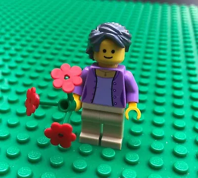 Lego FLORIST MINIFIGURE Older Lady Female Flowers Grey Hair 10255 Figure NEW • $20.89