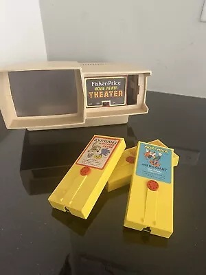 Vintage 1970 Fisher Price MOVIE VIEWER THEATER With 3 Movie Cartridges Tested • $99