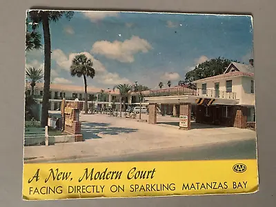 Vintage Monterey Court Motel St. Augustine Florida Postcard Unposted 50s 60s Vtg • $8.99