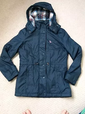 JACK WILLS  Ladies Blue Lightly Quilted Hooded Jacket Size 8 • £15