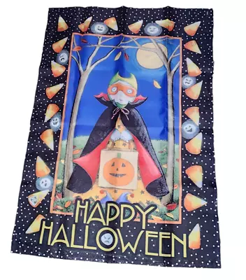 Mary Engelbreit Happy Halloween House Flag Candy Corn Frame Trick Or Treat Child • $15