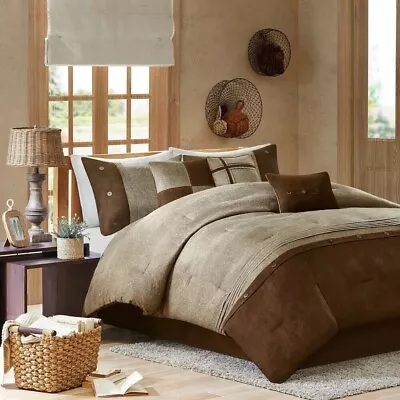 Queen Size Bedding Comforter Set Brown Rustic Cabin Lodge Farm All Season 7Pc • $139.95