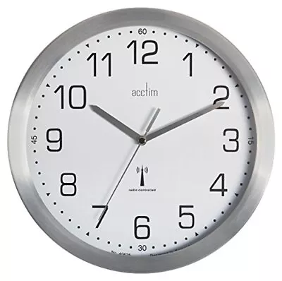 Acctim 74337 Mason Radio Controlled Wall Clock Silver • £35.06