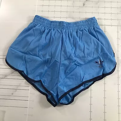 Vintage Adidas Running Shorts Mens Small 28-30 Light Blue Navy Blue Stripe • $79.99