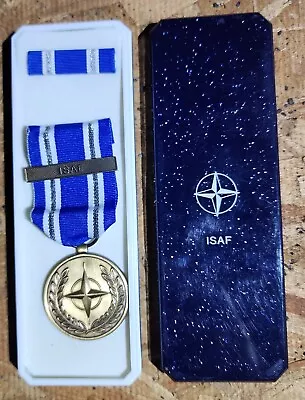 NATO MILITARY ISAF Afghanistan War Service PEACE Medal Cased Non Article 5 AWARD • $10