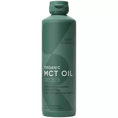 Sports Research Organic MCT Oil - Keto & Vegan MCTs C8 C10 C12 From Coconuts • $20.47