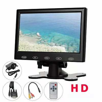 7  LCD Ultrathin Monitor Screen AV/RCA/VGA/HDMI Video For CCTV DSLR Raspberry PI • £58.79
