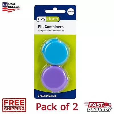 EZY DOSE Daily Round Portable Pill And Vitamin Containers Assorted 2 Pack • $3.99