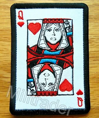 Queen Of Hearts Playing Card Poker Gambling Casino Patch (Iron-on) • $4.95