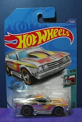 2020 HOT WHEELS '69 CHEVELLE In CHROME HW TOONED 4/10 Long Card. NEW! • $6.99