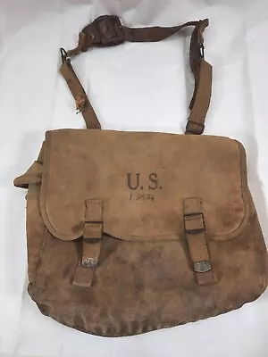 WW2 US Army Field Musette Bag Canvas 1942 The Langdon Tent & Awning Co. M1936 • $56