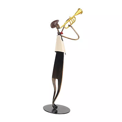Trumpet Player Figurine Modern Abstract Handcrafted Musician Sculpture Decor Tdm • £26.66