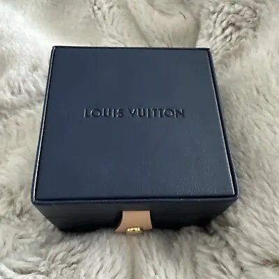Genuine Authentic LOUIS VUITTON Navy Leather Watch Bracelet Jewelry Empty Box • $89.99