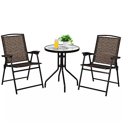 3PCS Patio Table Chair Set Garden Conversation Dining Furniture Indoor Outdoor • $105.90