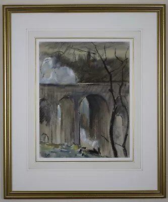 Steam Engine Passing Under Larpool Viaduct Near Whitby. Original Watercolour. • £75