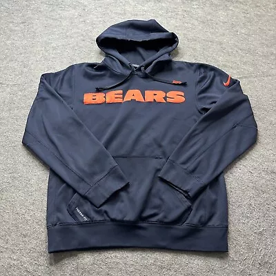 Chicago Bears Nike Hoodie Men S Blue THERMA-FIT OnField Pullover Performance • $24.99