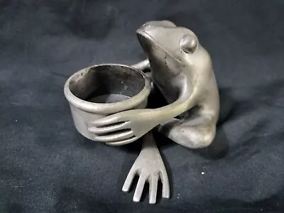 Vtg Heavy Steel Frog Tea Light Candleholder Restoration Hardware Candle Holder • $24.99