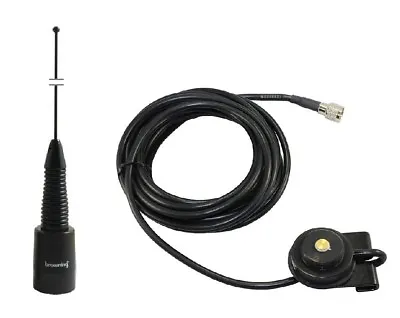Wideband Black Mobile Radio Antenna UHF 406-470 NMO Trunk Mount MiniUHF Motorola • $51