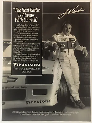 Firestone Tires Motorsports Joe Varde 1988 Vintage Print Ad 8x11In. Wall Decor • $7.95