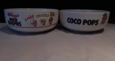 2 Vintage 1987 Kelloggs Cereal Bowls. Coco Pops & Rice Krispies. 13cm Diameter • £20.99