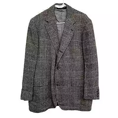 BROOKS BROTHER Men's Size 50R Vintage 80s Wool Houndstooth Two Button Blazer • $54.97