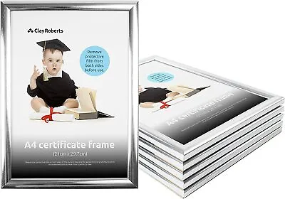 £14.99 • Buy A4 Photo Frames Pack Of 6, Certificate Art Picture Frame Black White Silver Grey