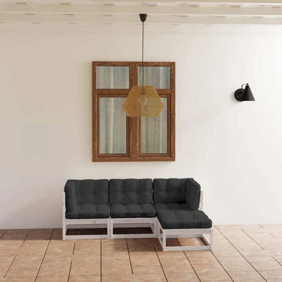 $576.99 • Buy 4 Piece Garden Lounge Set With Cushions Solid Pinewood VidaXL