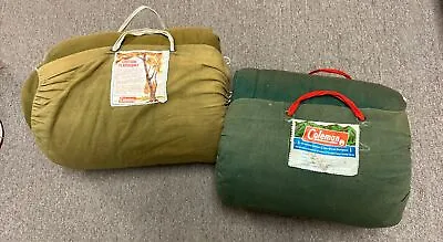 Lot Of 2 Vintage 70s Coleman Sleeping Bags Camping Ducks *See Description • $259.99