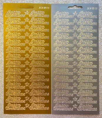 £1.79 • Buy Happy Christmas Peel Off Sticker Sheet 28 Greetings & Stars Card Making Craft