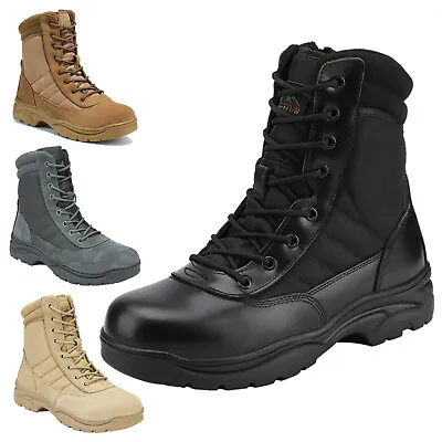 Men's Military Boots Waterproof Leather Army Combat Boots Tactical Boots • $62.99