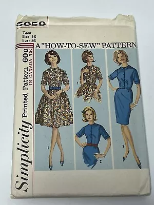 Dress Size 16 Bust 36 UNCUT Sewing Pattern S5059 Vintage 60s • $6.99