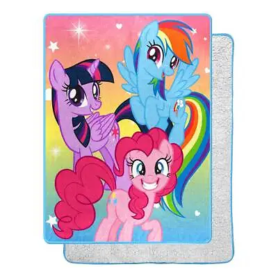 My Little Pony Rainbow Surprise Oversized Silk Touch Sherpa Throw Blanket • $49.49
