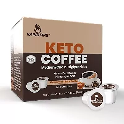 Rapid Fire Keto Coffee Pods Caramel Macchiato 16 Count • $17.99