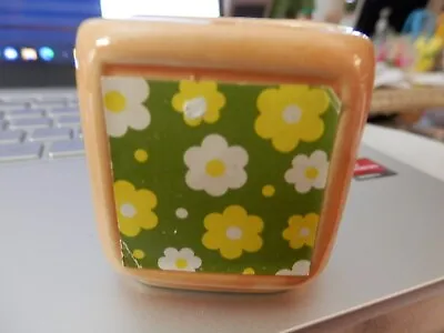 Vintage Japan Ceramic Floral Daisies White And Yellow Themed Toothpick Holder • $8.50