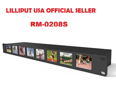 LILLIPUT RM-0208S 8x2 Inch 1RU Rackmount Broadcast Screens 300:1 High Contrast • £1414.37