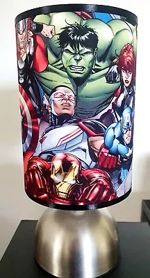 Marvel Hulk Fabric Bedside Touch Lamp Dc Comics Avengers Ironman Shade • $79.98