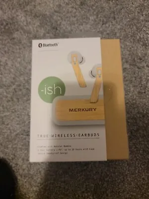 Merkury -ish True Wireless Earbuds Natural Bamboo With Case. New Sealed. • $19.99