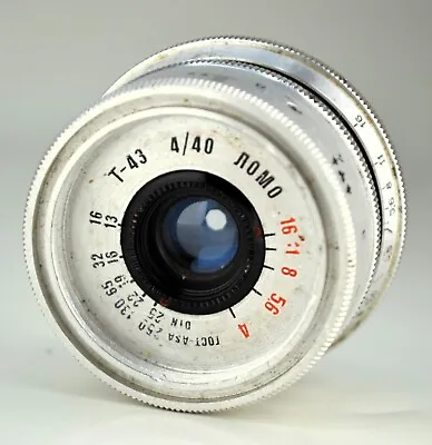 HAND MADE M39 Mount SOVIET USSR SILVER LOMO T-43 F4/40 LENS From SMENA-8m (1) • $34.99