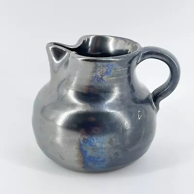 Vtg Prinknash England 2.5” Pottery Creamer Gunmetal Glaze Miniature Pitcher • $12.99