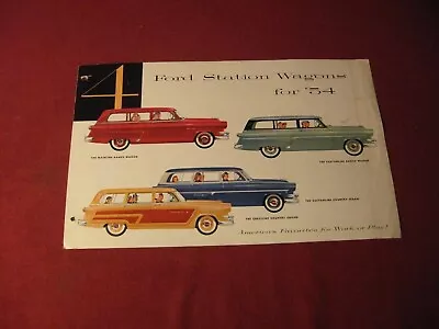 1954 Ford Station Wagons Sales Brochure - Original • $15.95