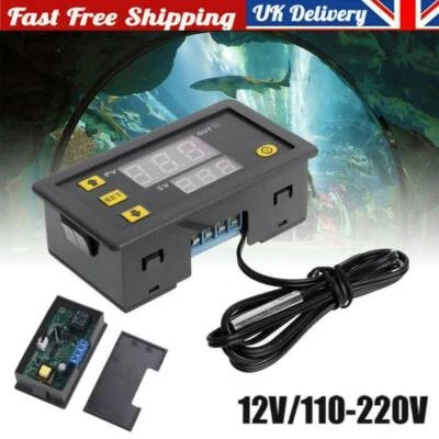 £4.89 • Buy Digital Temperature Controller Switch Probe Thermostat Control 12V/110-220V UK