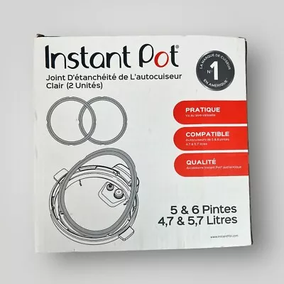 Instant Pot Pressure Cooker Sealing Ring 5 & 6 Quart 2 Pack Clear New • $18