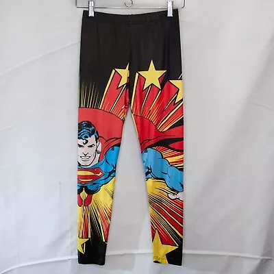 Superman Leggings Womens Small S DC Comics Printed Graphic Superhero Casual K04X • $8.99